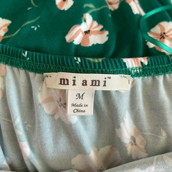 Francesca’s Miami Green Floral Print Cropped Strapless Jumpsuit Medium Women’s - Picture 7 of 9